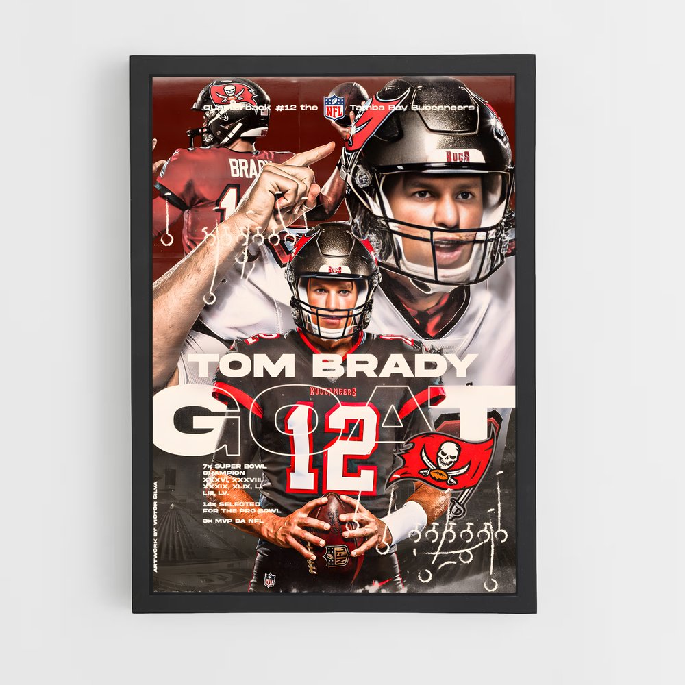 Poster Tom Brady Goat – affiche Football US (vue 2)