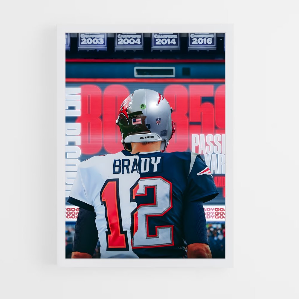 Poster Tom Brady 12 – affiche Football US (vue 3)