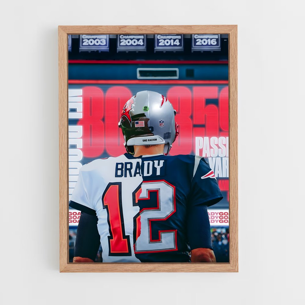 Poster Tom Brady 12 – affiche Football US (vue 4)