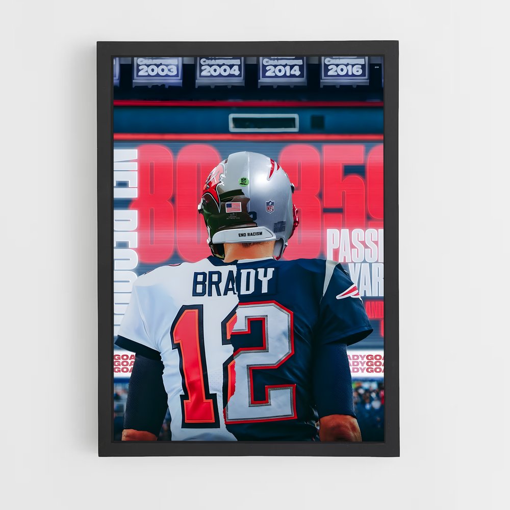 Poster Tom Brady 12 – affiche Football US (vue 2)