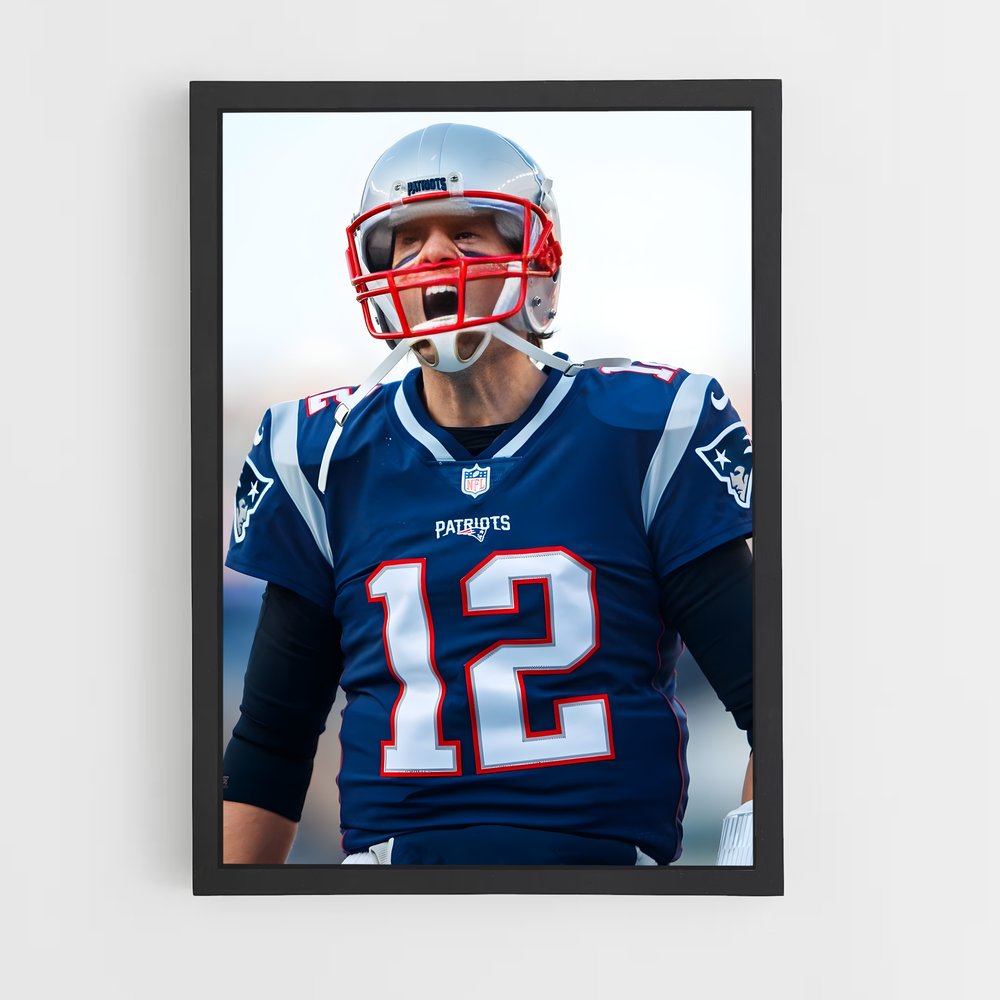 Poster Tom Brady Rage – affiche Football US (vue 2)