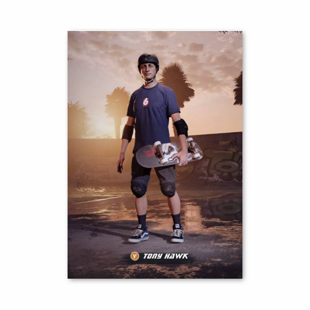 Poster Skateur Crépuscule – affiche Jeux Olympiques
