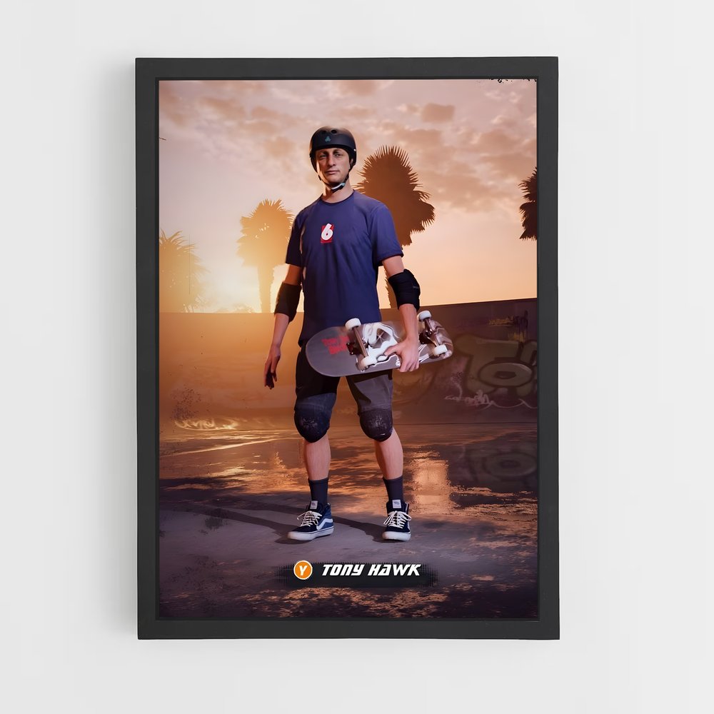 Poster Skateur Crépuscule – affiche Jeux Olympiques (vue 2)