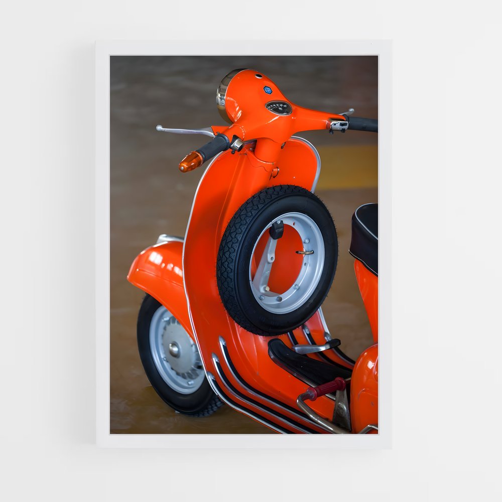 Poster Vespa Vintage Orange (vue 3)