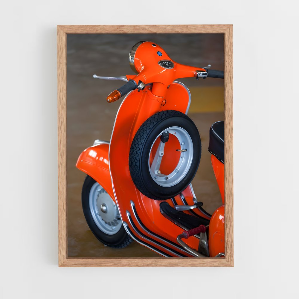 Poster Vespa Vintage Orange (vue 4)