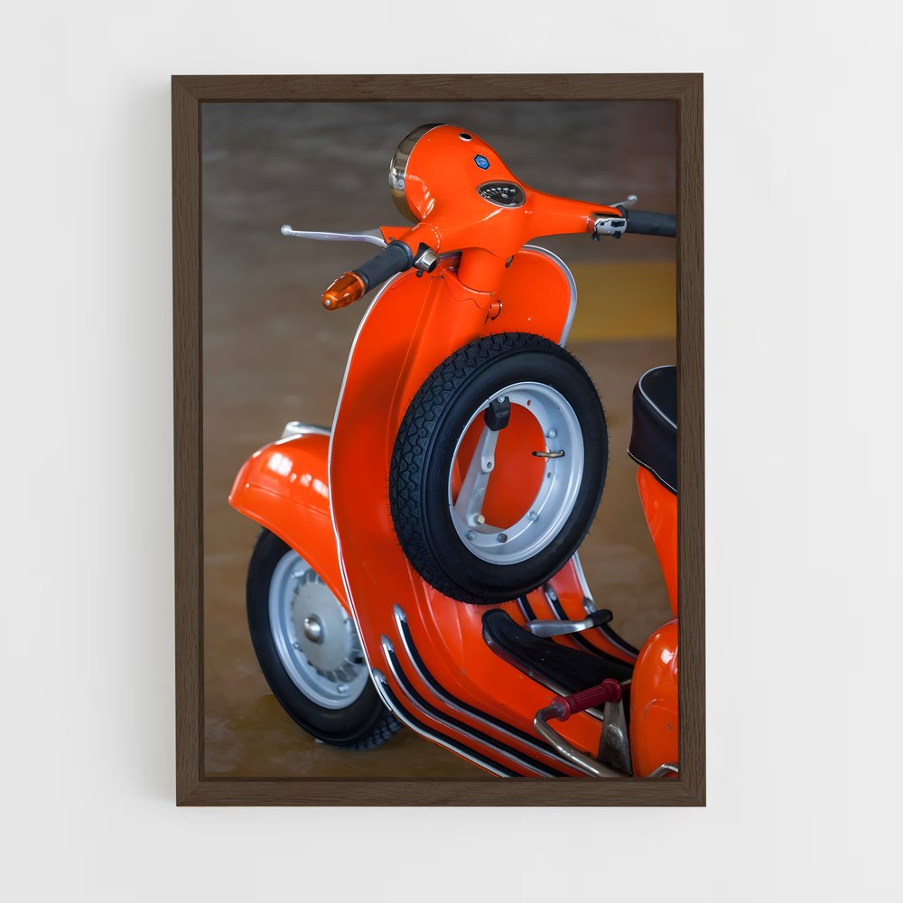 Poster Vespa Vintage Orange (vue 5)