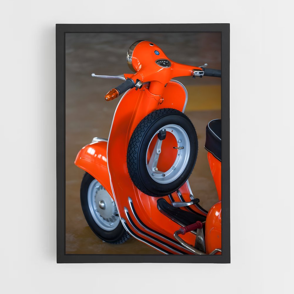 Poster Vespa Vintage Orange (vue 2)