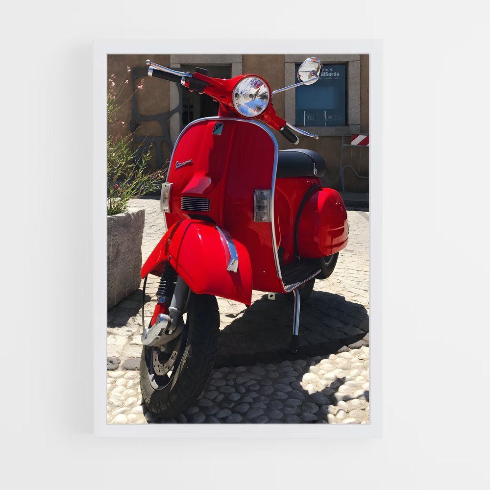 Poster Vespa Rouge Vintage (vue 3)