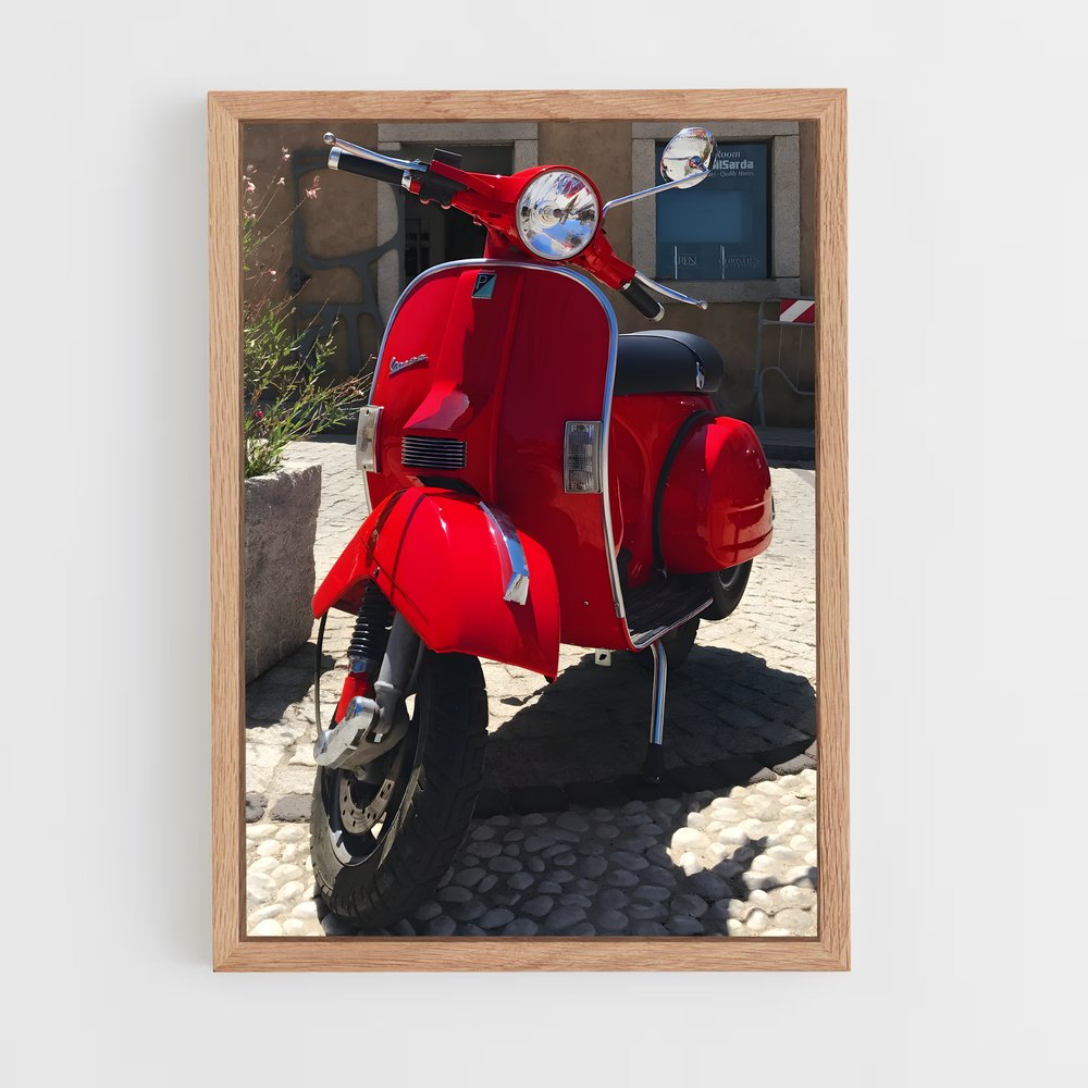 Poster Vespa Rouge Vintage (vue 4)