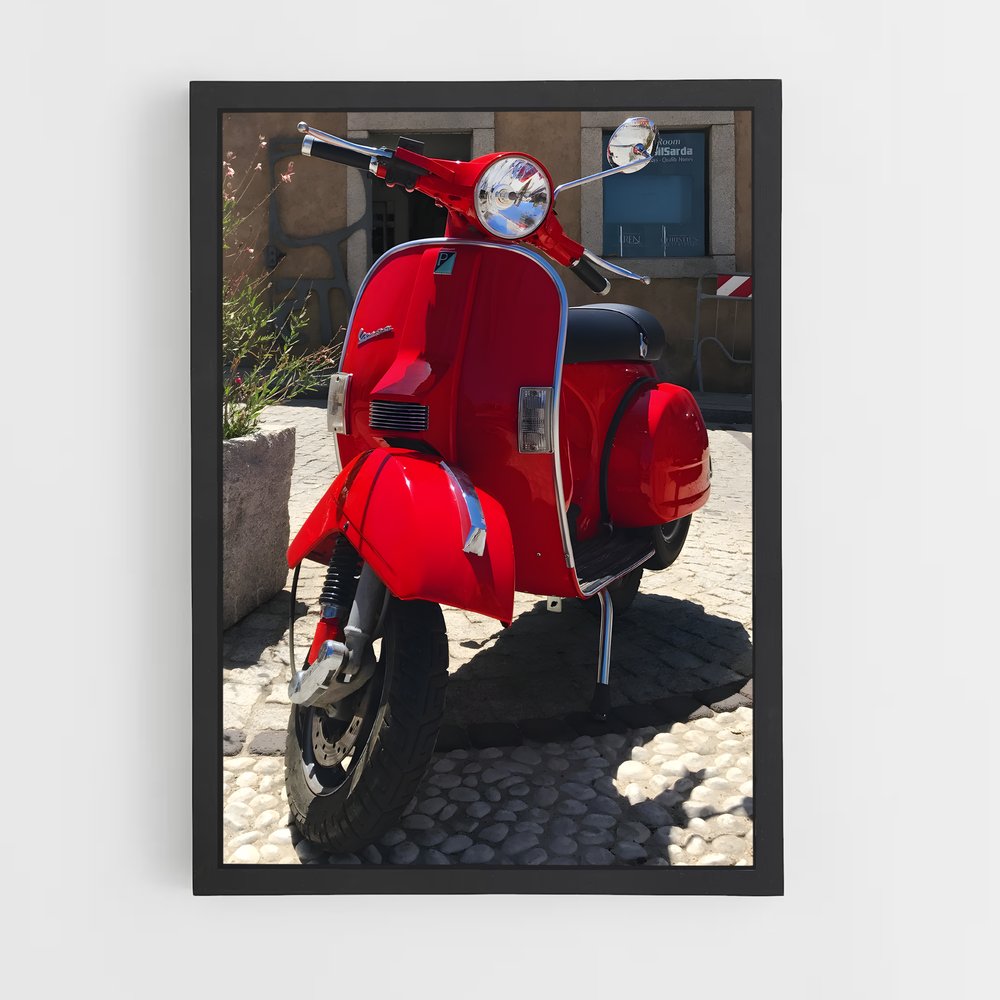 Poster Vespa Rouge Vintage (vue 2)