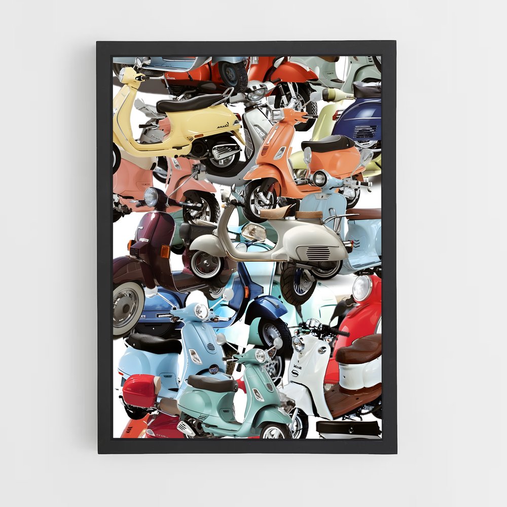 Poster Vespas Vintage (vue 2)
