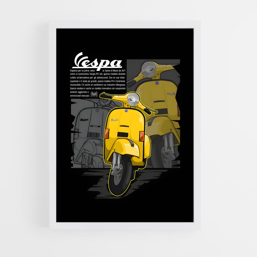 Poster Vespa Jaune Vintage (vue 3)