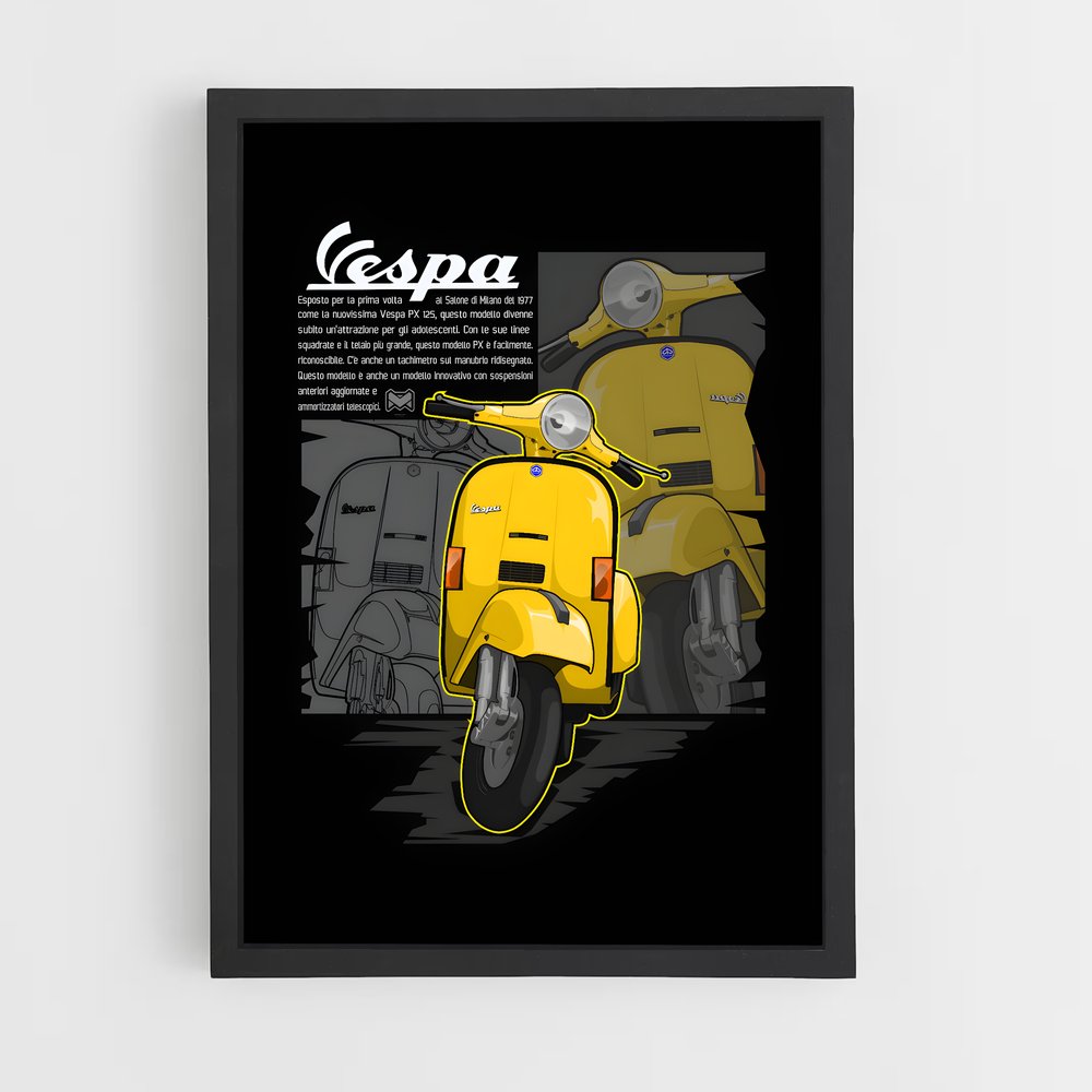 Poster Vespa Jaune Vintage (vue 2)