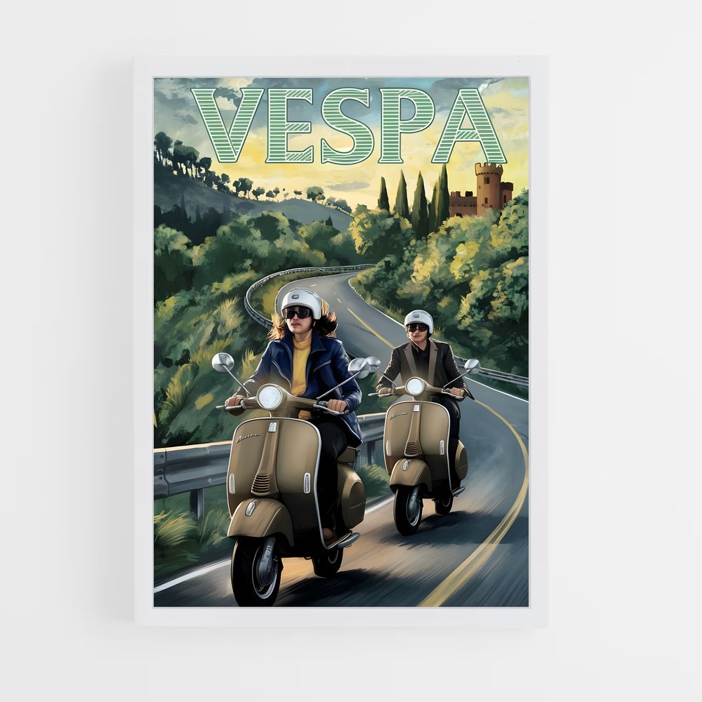 Poster Évasion Italienne – affiche Vespa (vue 3)