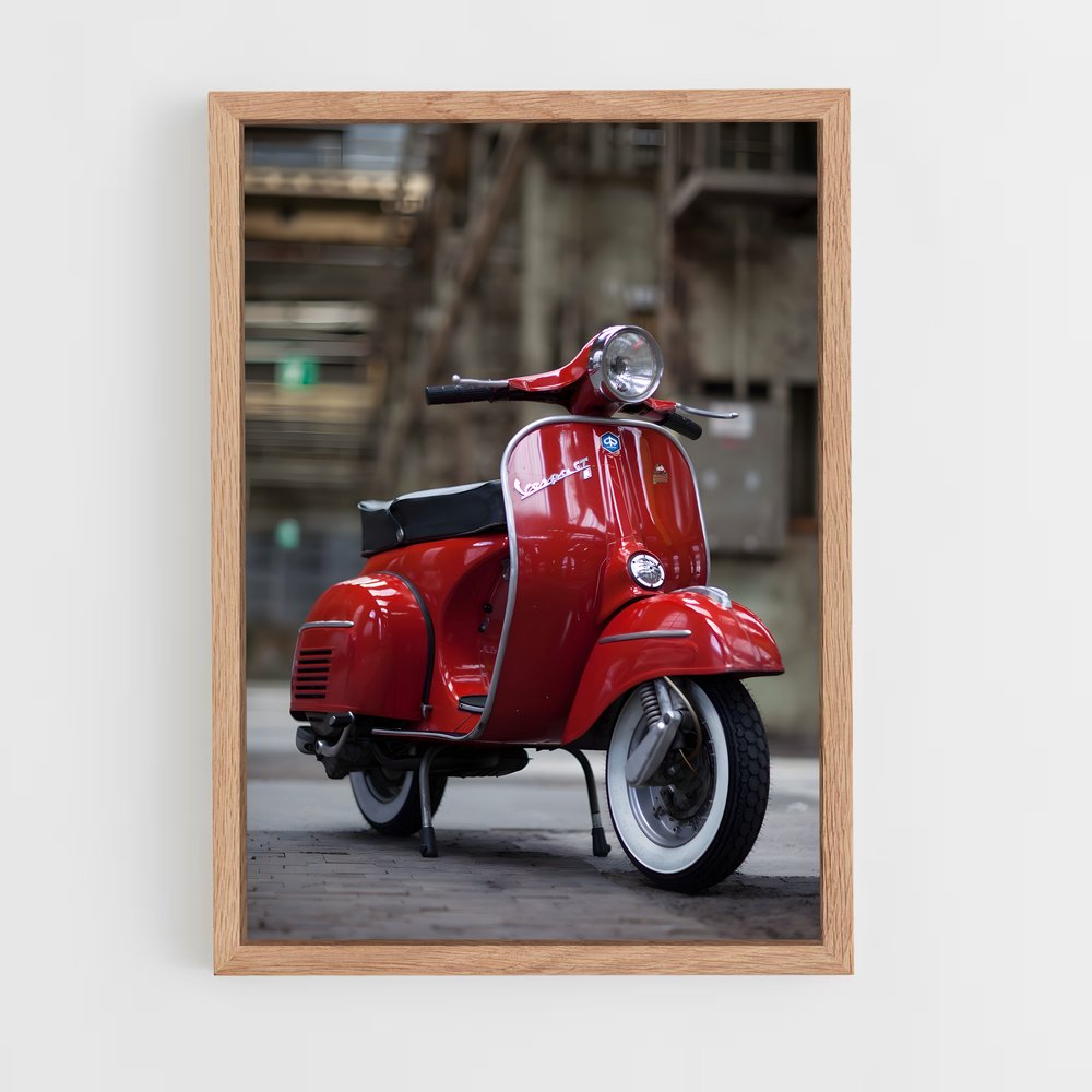 Poster Vintage Rouge – affiche Vespa (vue 4)