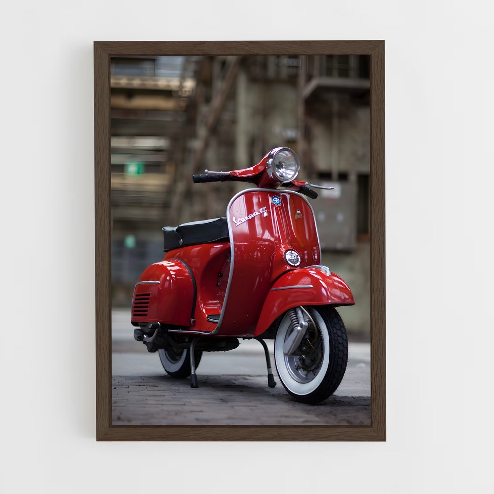 Poster Vintage Rouge – affiche Vespa (vue 5)