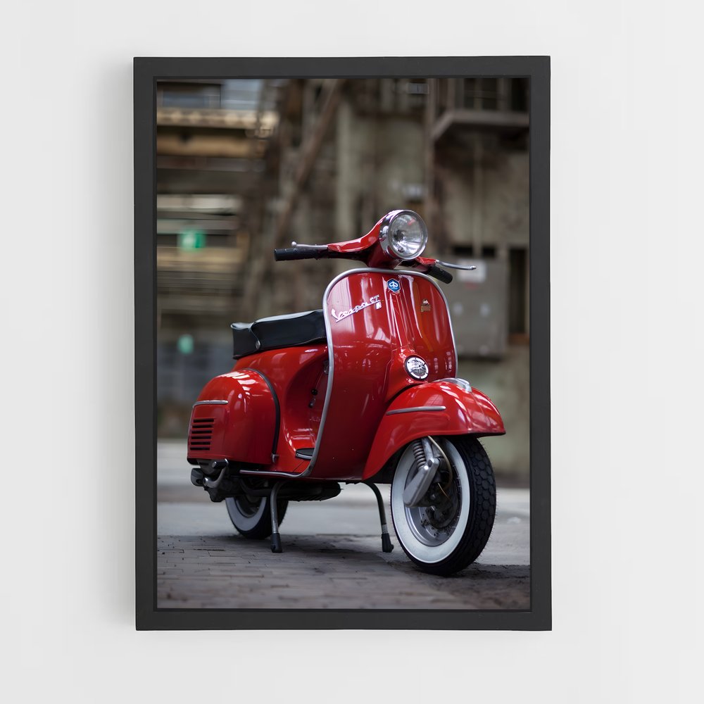 Poster Vintage Rouge – affiche Vespa (vue 2)