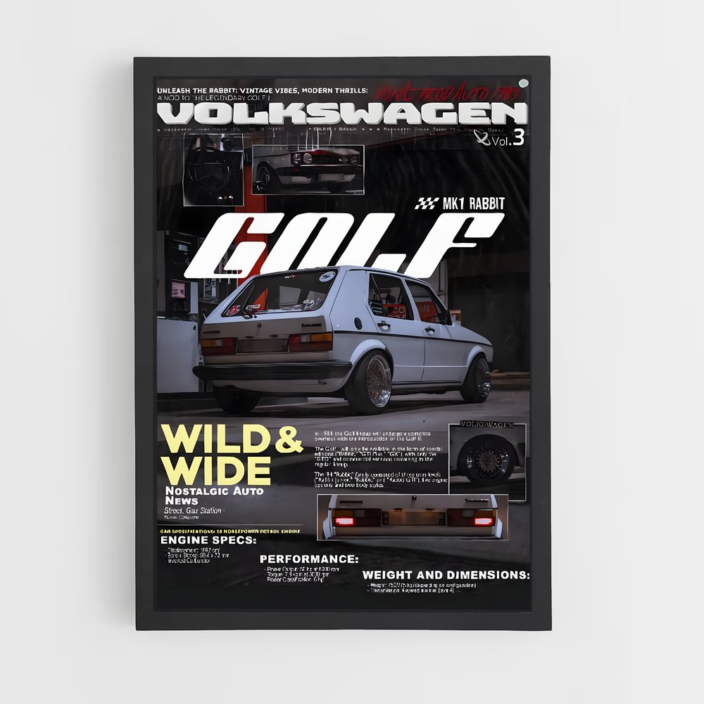 Poster Volkswagen Golf Classic (vue 2)