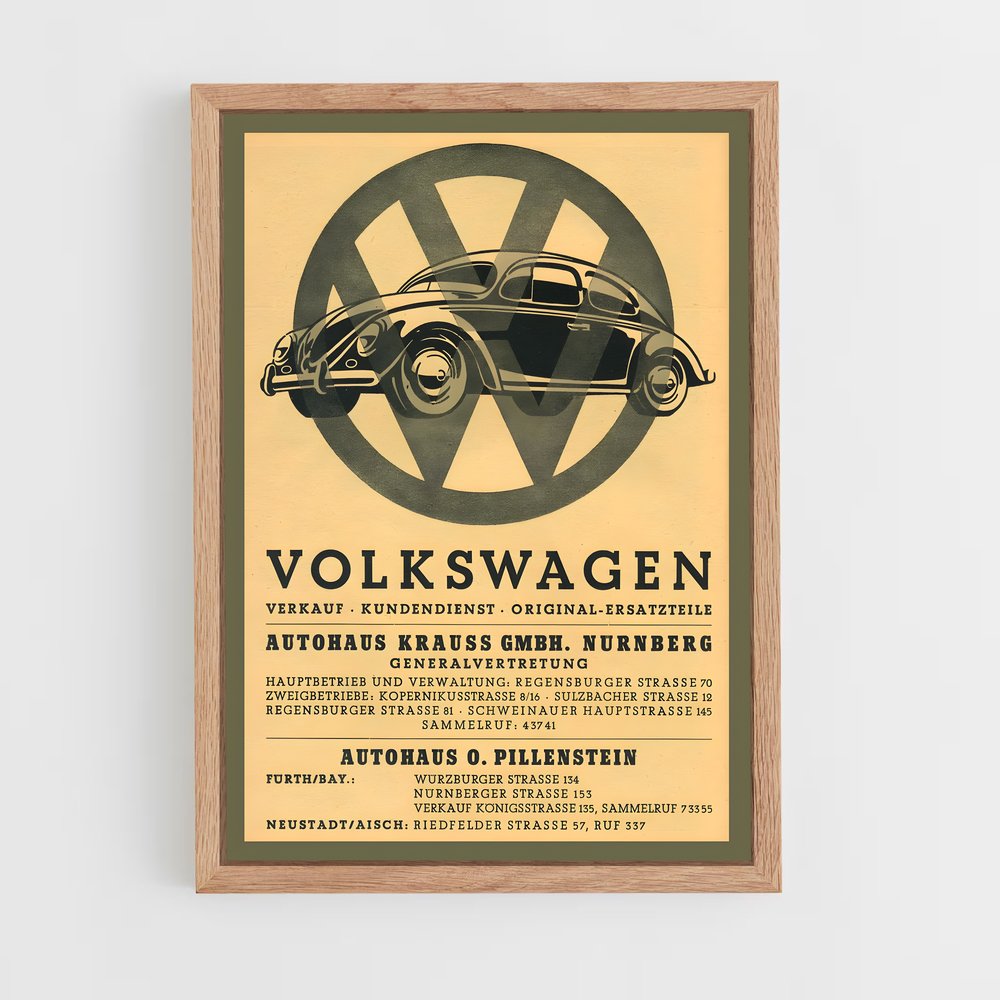 Poster Volkswagen Beetle Vintage (vue 4)