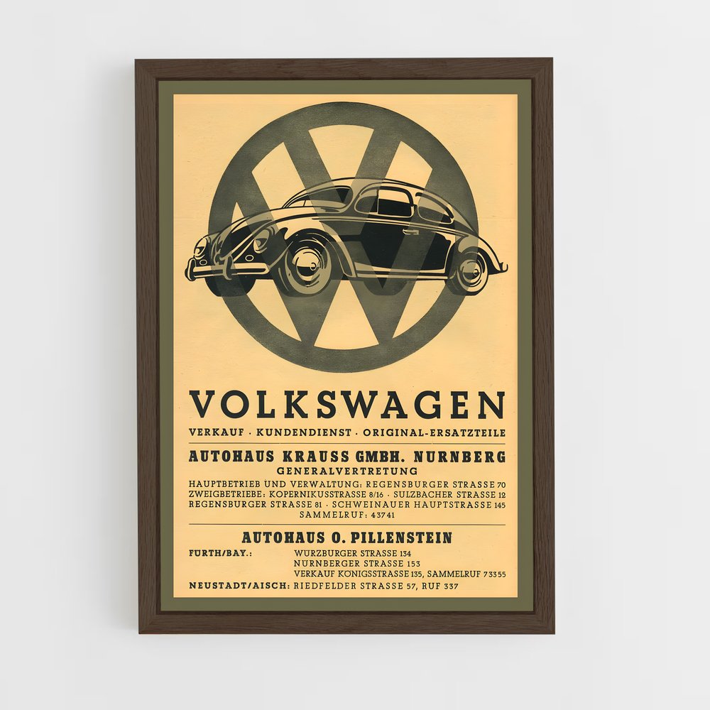 Poster Volkswagen Beetle Vintage (vue 5)