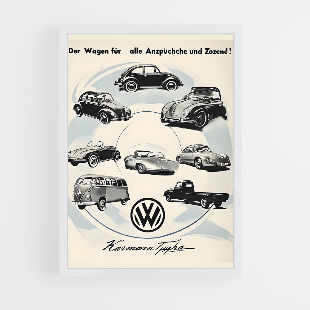Poster Voitures Classiques Volkswagen (vue 3)