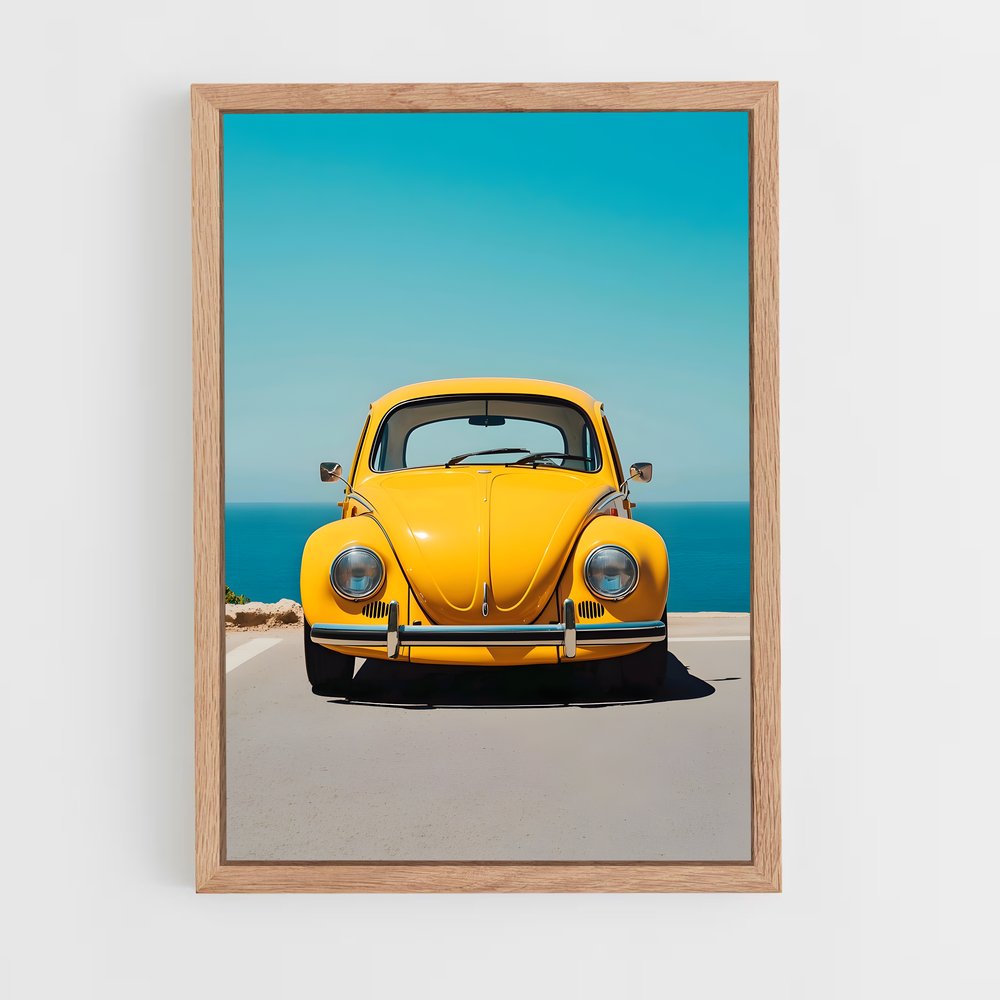 Poster Coccinelle Jaune Vintage – affiche Volkswagen (vue 4)