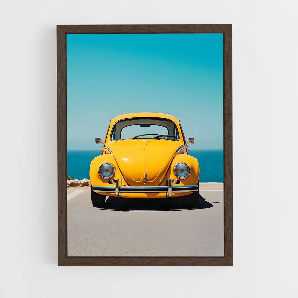 Poster Coccinelle Jaune Vintage – affiche Volkswagen (vue 5)
