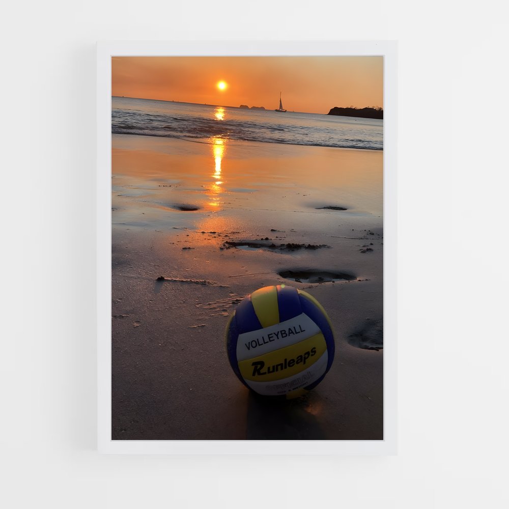Poster Coucher de Soleil Volley – affiche Volleyball (vue 3)