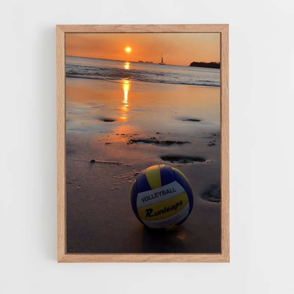 Poster Coucher de Soleil Volley – affiche Volleyball (vue 4)