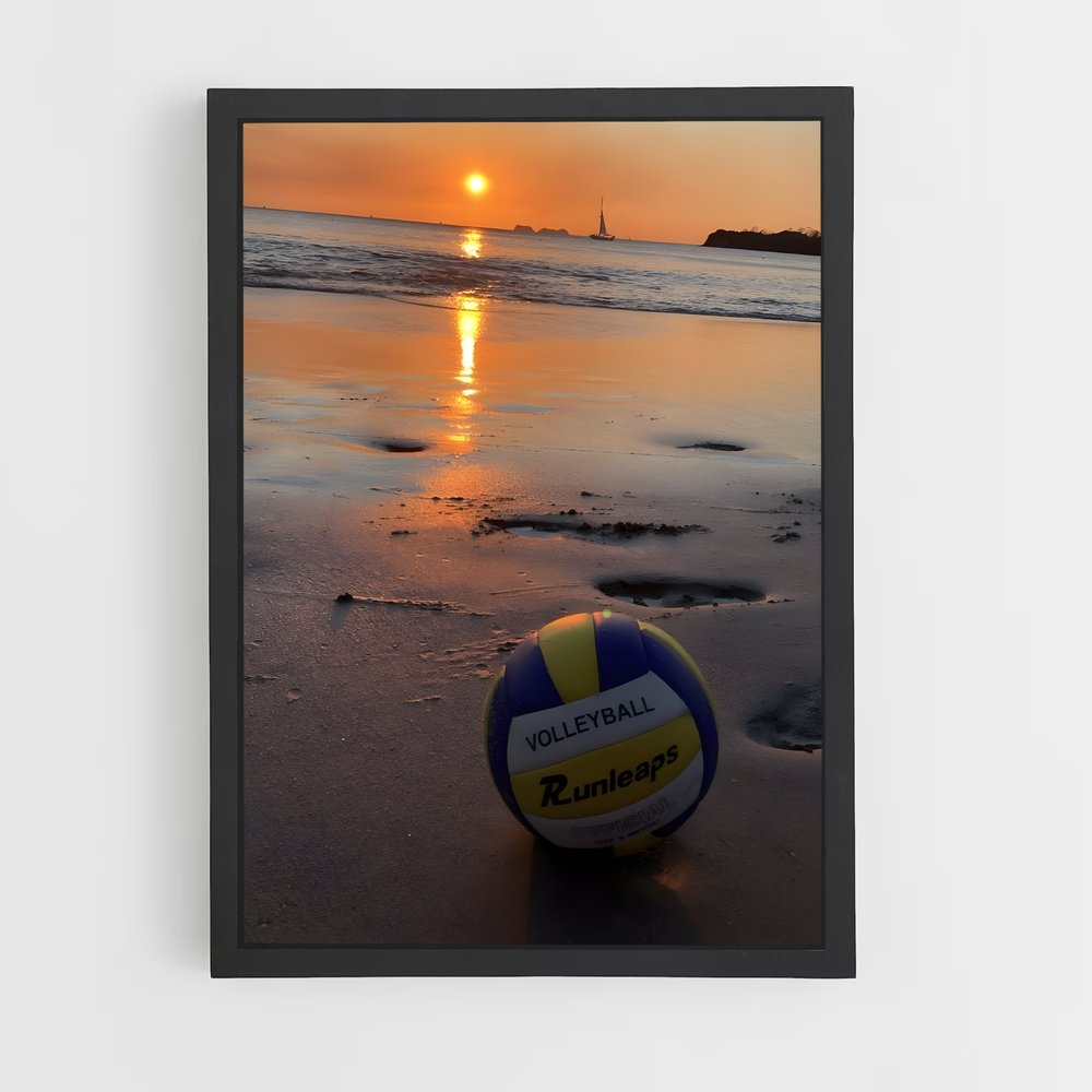 Poster Coucher de Soleil Volley – affiche Volleyball (vue 2)