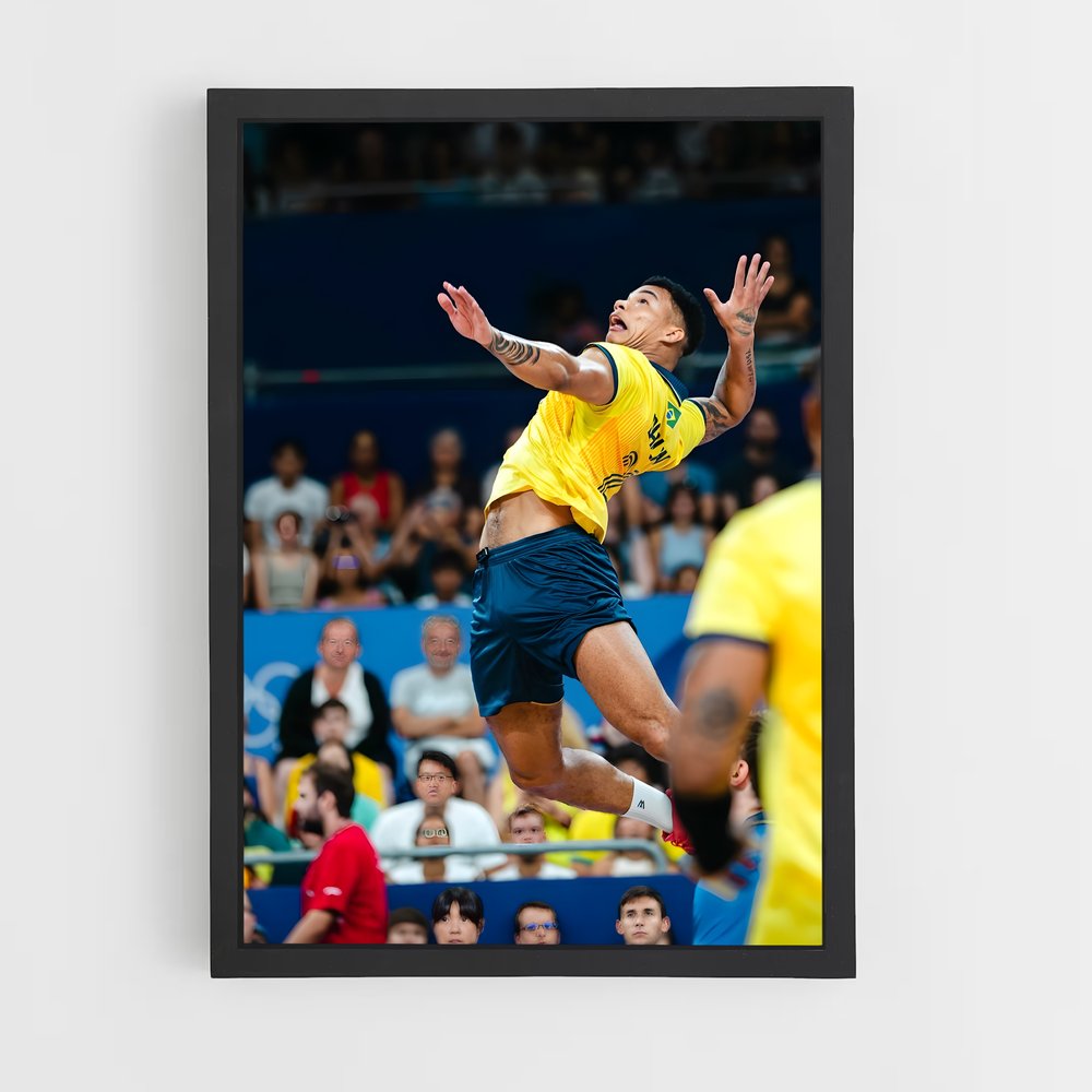 Poster Saut Puissant Volleyball (vue 2)