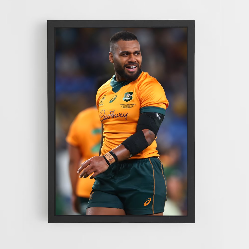 Poster Joueur Wallabies – affiche Rugby (vue 2)