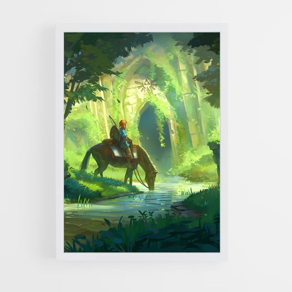 Poster Link Cheval – affiche Zelda (vue 3)