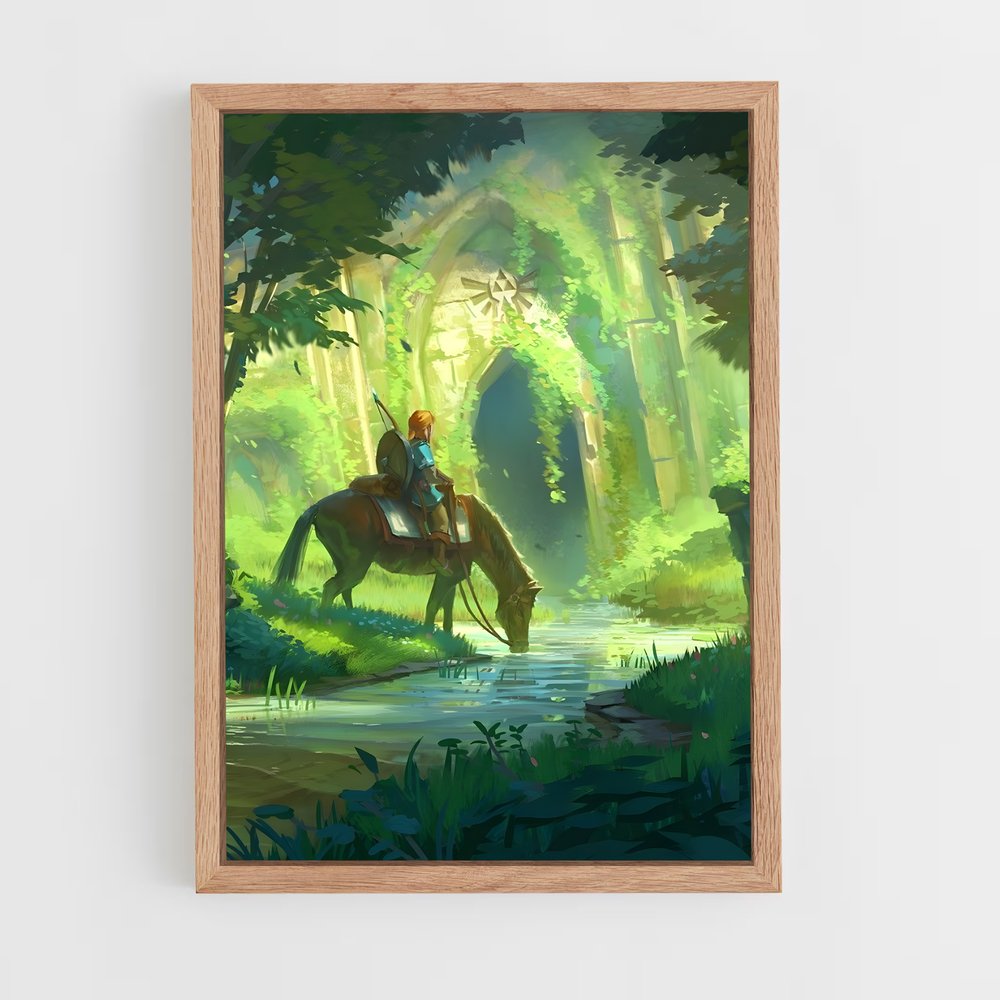 Poster Link Cheval – affiche Zelda (vue 4)