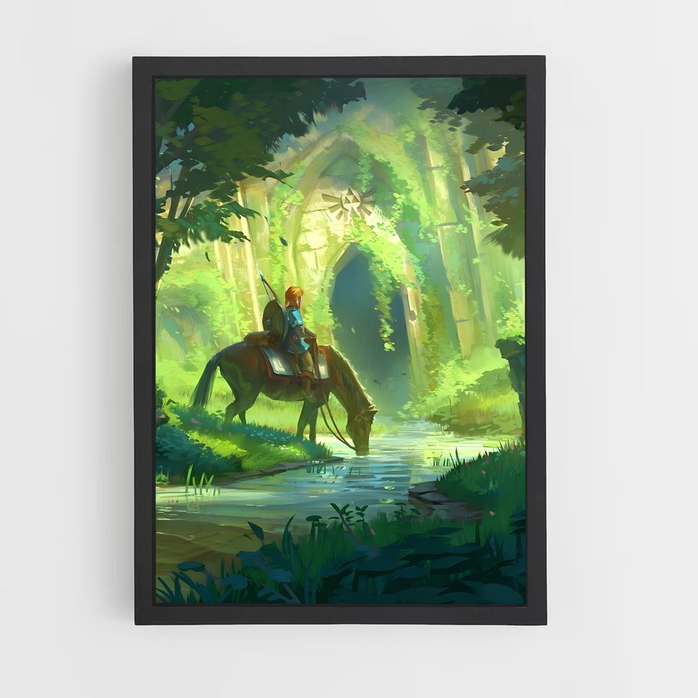Poster Link Cheval – affiche Zelda (vue 2)