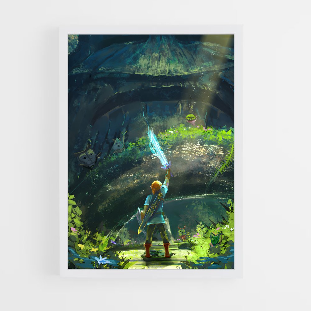 Poster Link Flamme – affiche Zelda (vue 3)
