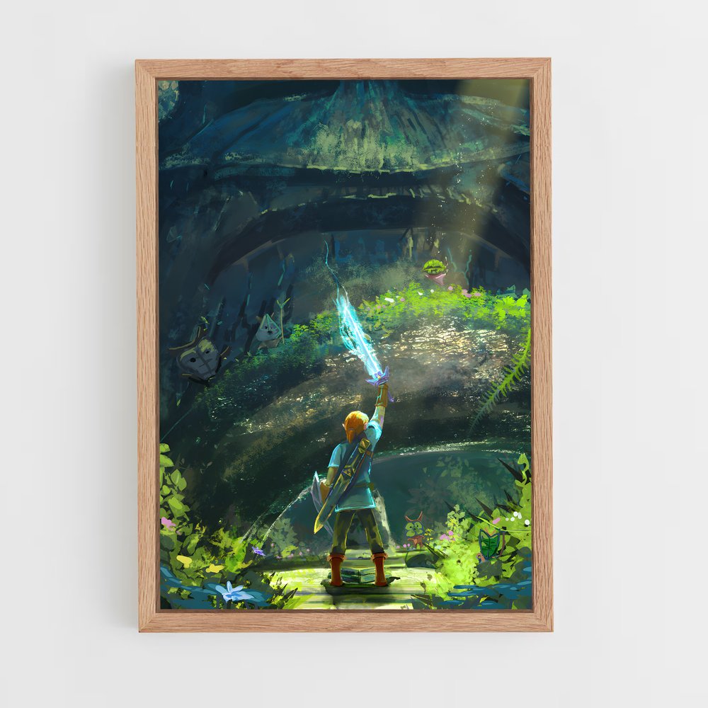 Poster Link Flamme – affiche Zelda (vue 4)