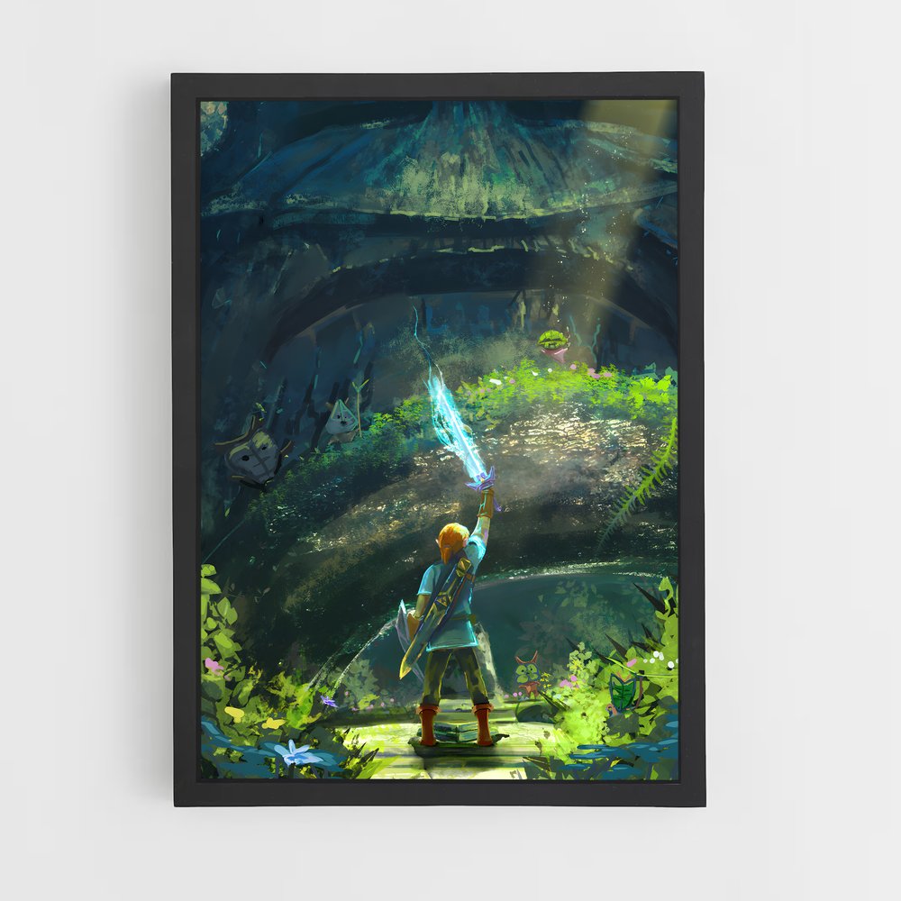 Poster Link Flamme – affiche Zelda (vue 2)