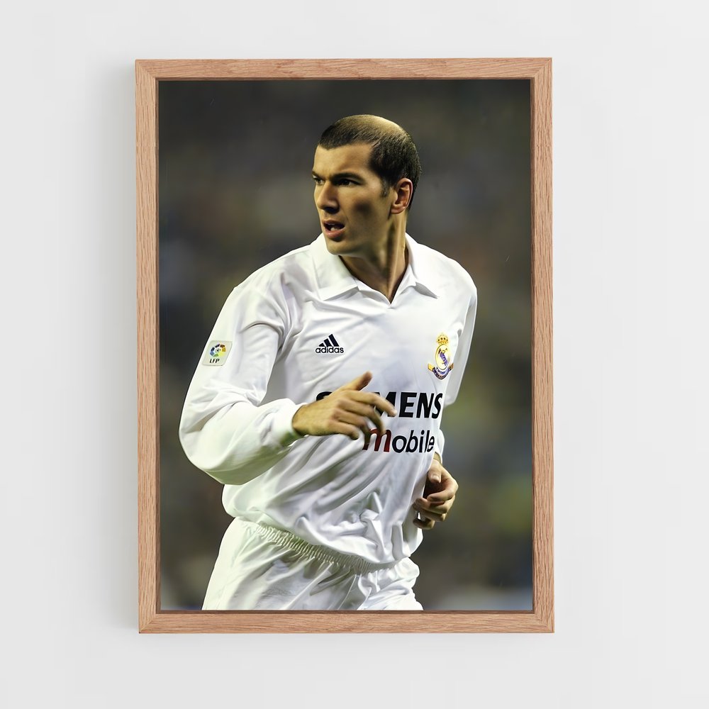 Poster Zidane Blanc – affiche Football (vue 4)
