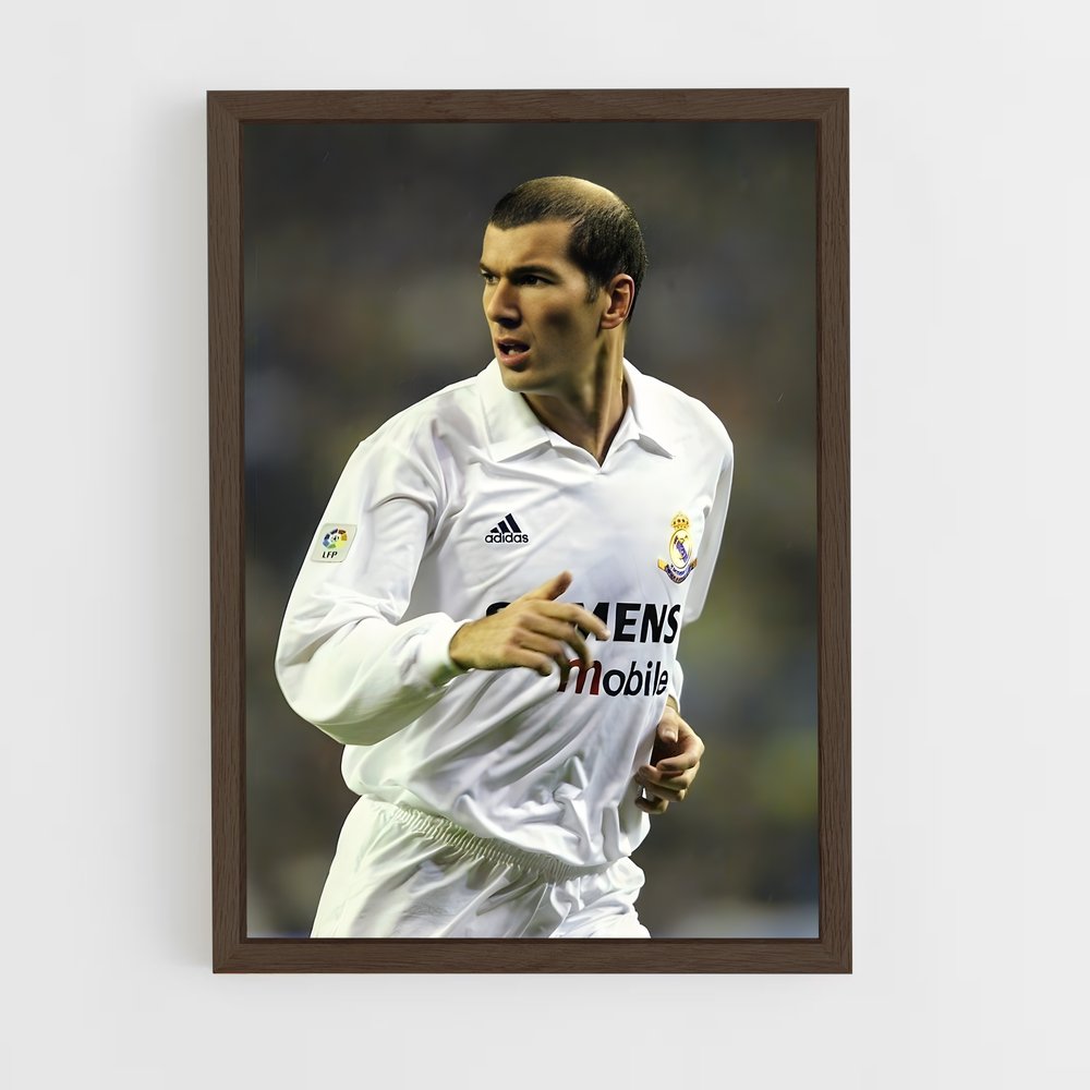 Poster Zidane Blanc – affiche Football (vue 5)