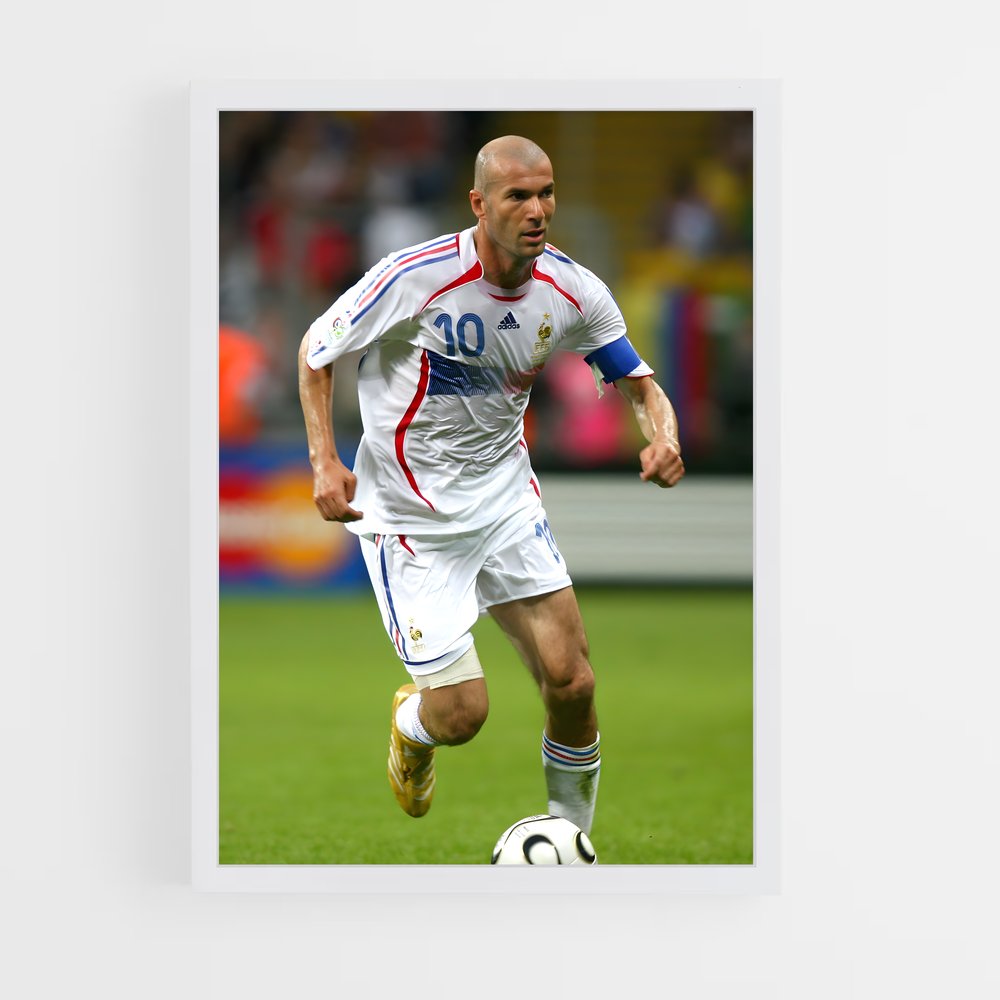 Poster Zinédine Zidane France – affiche Football (vue 3)