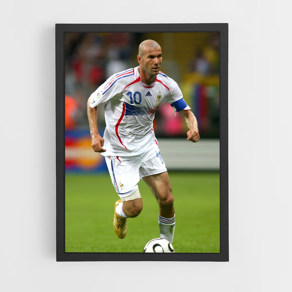 Poster Zinédine Zidane France – affiche Football (vue 2)