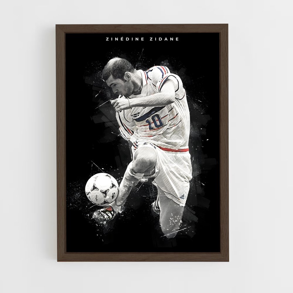 Poster Zinédine Zidane Ballon – affiche Football (vue 5)
