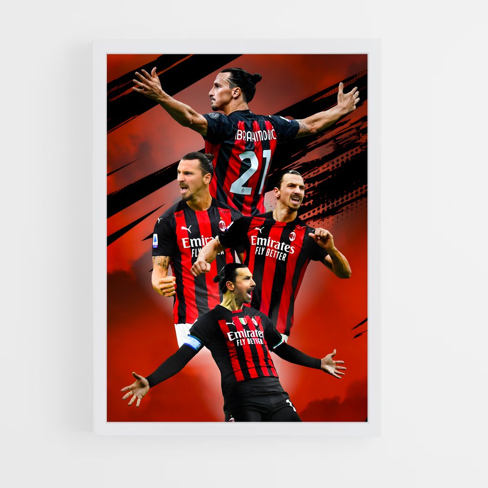 Affiche Rouge Zlatan – affiche Football (vue 3)